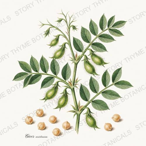 Chickpea — a print on a white ground, from the Beans & Legumes collection