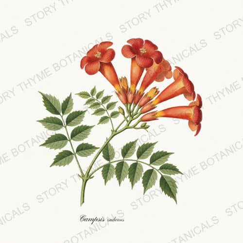 Trumpet Vine — a print from the Vines & Climbers collection