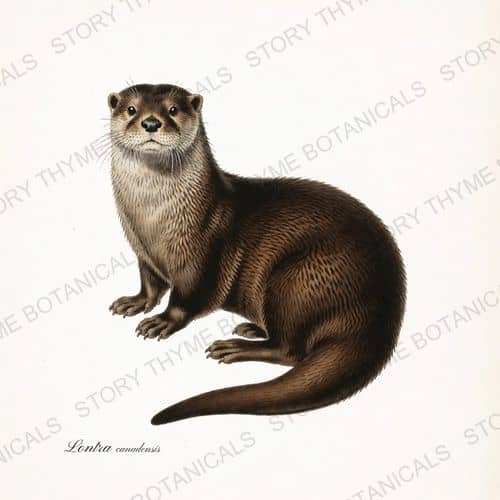 River Otter — Woodland Lodge print on a white ground